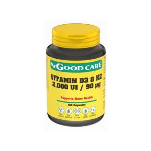 Vitamina D3 2000 UI & K2 90 mcg – 120 Cápsulas